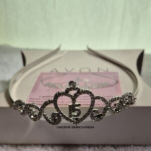 Avon Elegant Silver and Rhinestone Tiara Headband